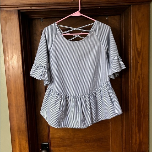 Pin stripe style envy blouse - Picture 1 of 7
